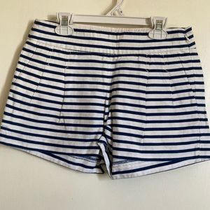 *J. Crew White with Navy Blue Striped Nautical Size 0 Shorts #RW